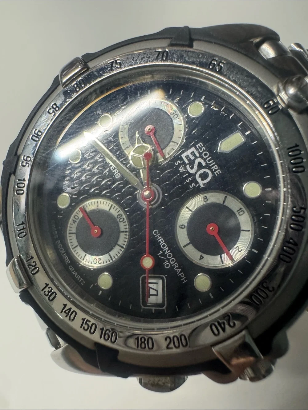 ESQ Swiss Men's Black Chronograph Stainless Steel Watch
